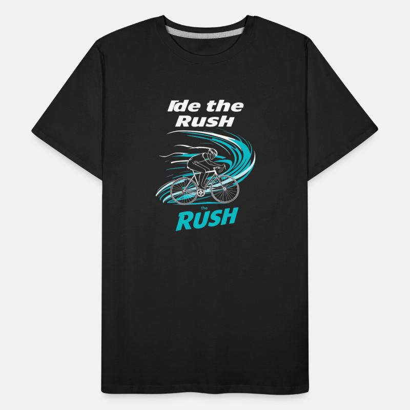 Cyclist riding through stylized wind trails wit