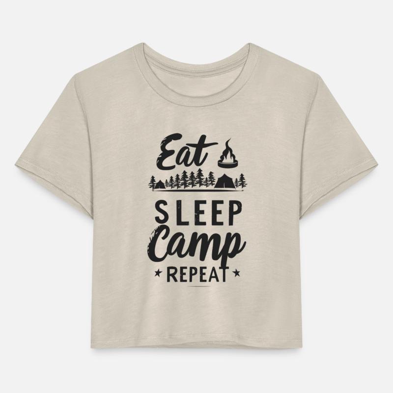 Eat Sleep Camp Repeat Rustic Weathered Style