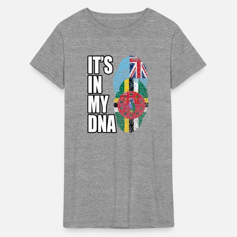 Fijian And Dominica Mix Heritage DNA Flag