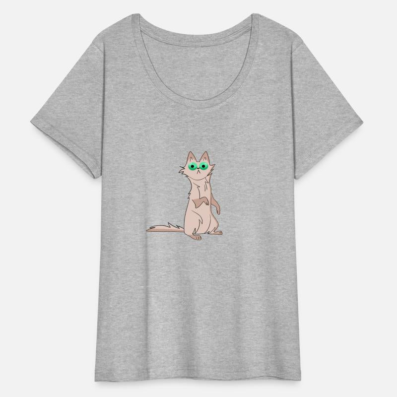 Funny hilarious shocked surprised grey cat cartoon