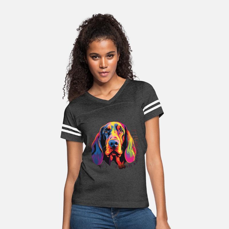Watercolor Colorful Black And Tan Coonhound
