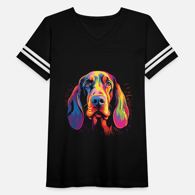 Watercolor Colorful Black And Tan Coonhound