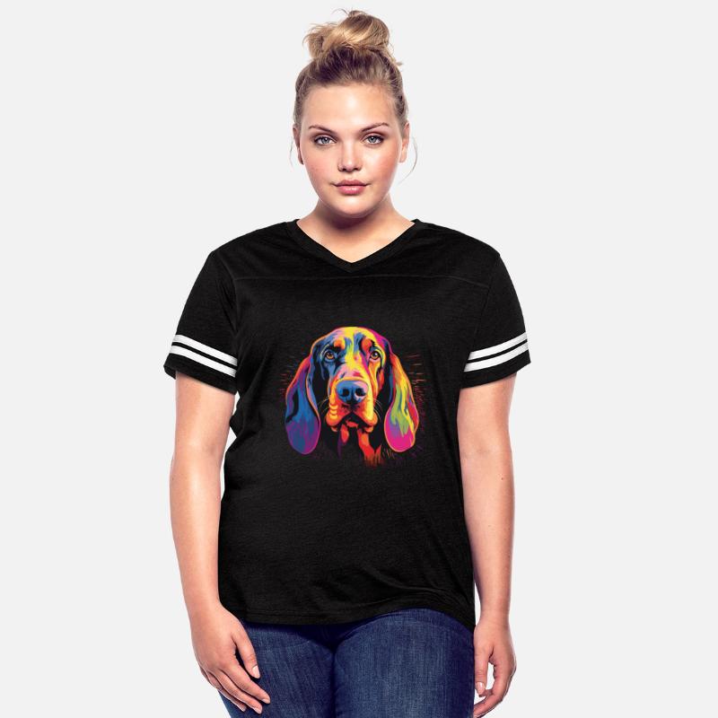 Watercolor Colorful Black And Tan Coonhound