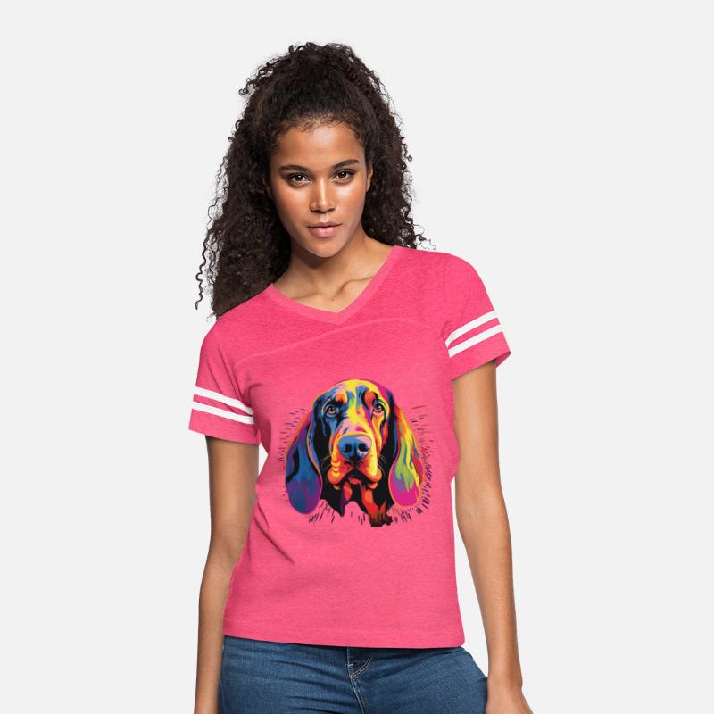 Watercolor Colorful Black And Tan Coonhound