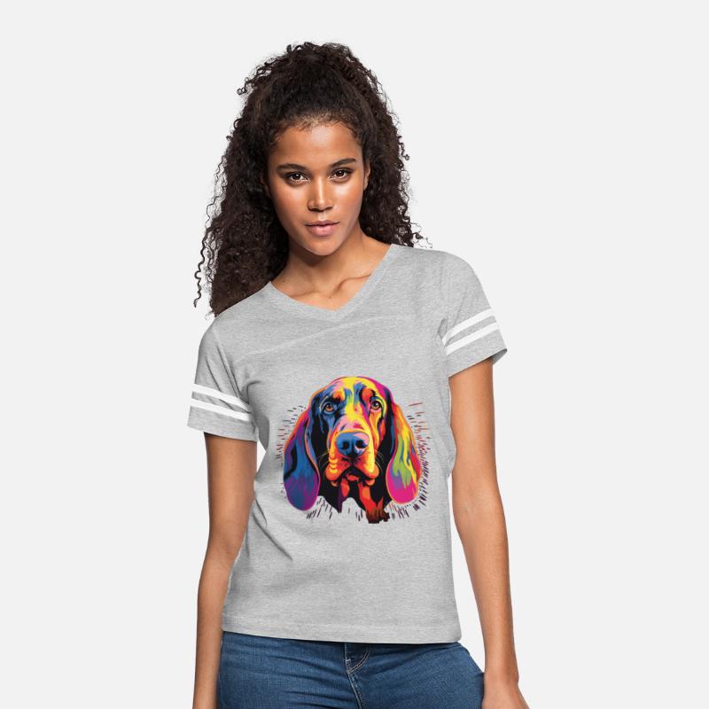 Watercolor Colorful Black And Tan Coonhound